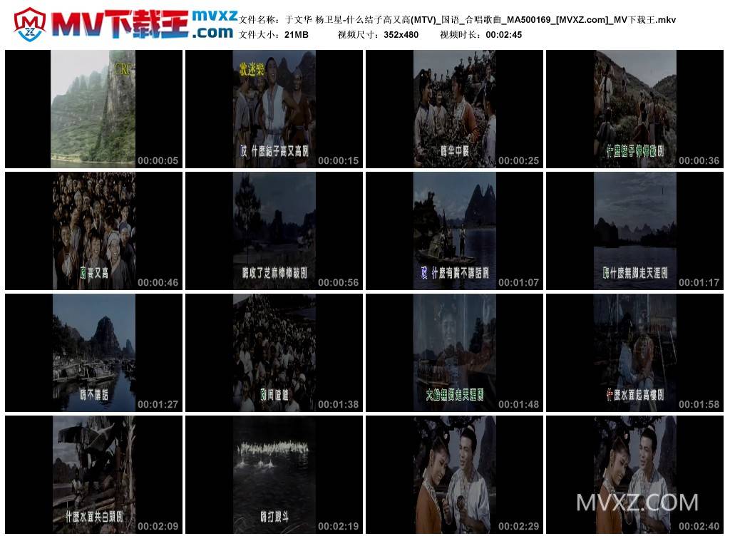 于文华 杨卫星-什么结子高又高(MTV)_国语_合唱歌曲_MA500169